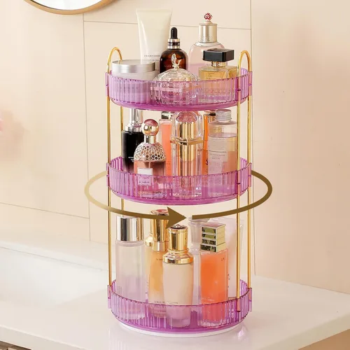 Vista 18 de Aveniee Organizador de maquillaje giratorio de 360 grados para tocador, organizadores de baño mejorados para perfume y cuidado de la piel