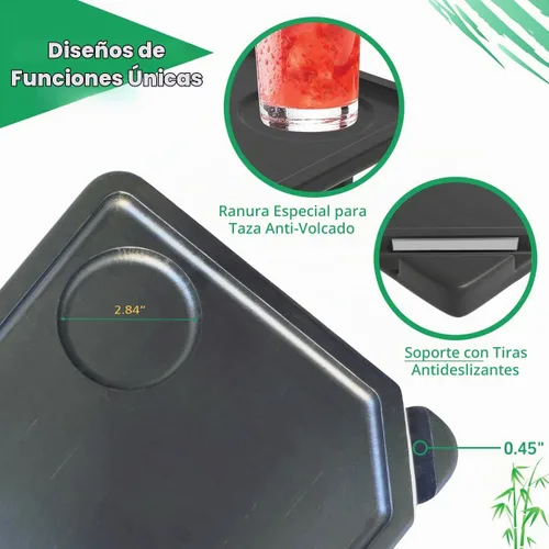 Vista 6 de Smatdecis Bandeja de brazo para sofá, mesa de clip para brazos, mesa de bandeja para reposabrazos adecuada para bebidas caseras, comida rápida, Negro
