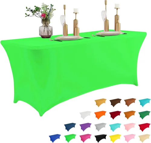 Vista 44 de IVAPUPU - Mantel de elastano para mesas rectangulares, ajustado, elástico, lavable, protector de mesa para eventos, fiestas, bodas, cócteles, Negro
