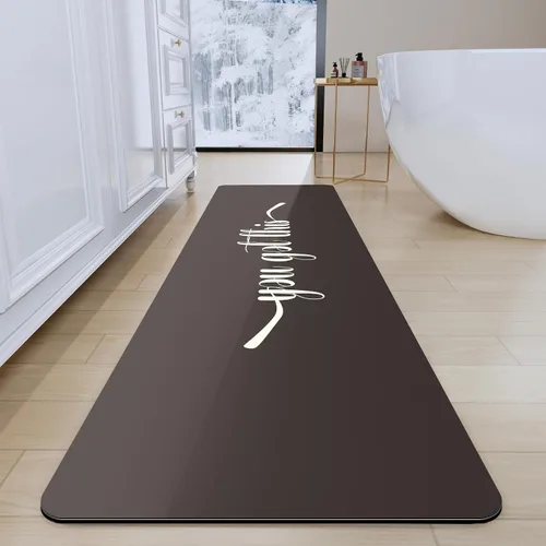 Vista 51 de Tapetes de baño antideslizantes de secado rápido, tapetes de baño de goma súper absorbentes para debajo de la puerta, tapetes de baño para baño, Azul