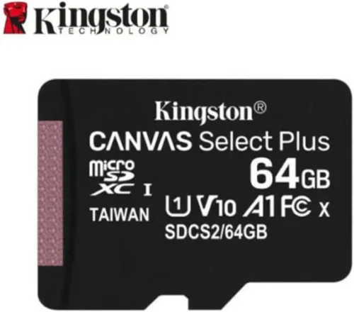 Vista 2 de Kingston Tarjeta microSDXC Canvas Select Plus de 64 GB Hasta 100 MB/s A1 Clase 10 UHS-I con adaptador SDCS2/64GB