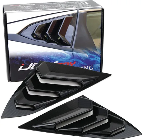 Vista 10 de iJDMTOY Ventana lateral trasera izquierda/derecha con acabado negro para ventanilla lateral trasera compatible con Honda Civic Sedan 2016-21