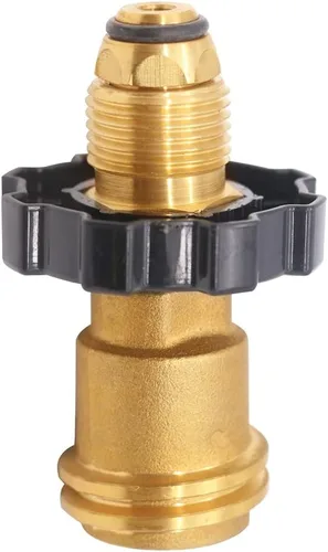 Vista 6 de Adaptador de tanque de propano Uenede Brass POL a QCC1 con llave Convierte la válvula de servicio del tanque POL LP a manguera QCC1/Type1