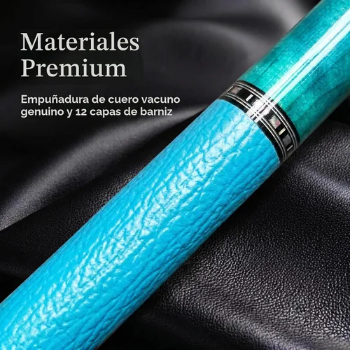 Vista 3 de Tai ba cues Taco de billar profesional de madera canadiense de 19, 20, 21 onzas, rosa, azul, verde, naranja
