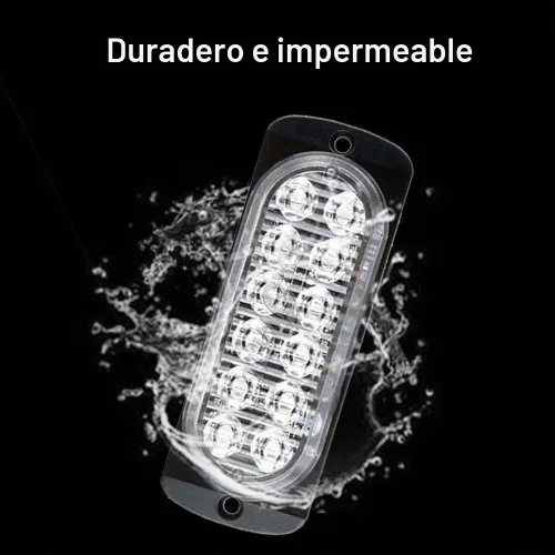 Vista 4 de CYDZSW 4 luces estroboscópicas intermitentes para camiones, 12 LED de 12 a 24 V, barra de luz de construcción para vehículos, kit de luces LED ámbar