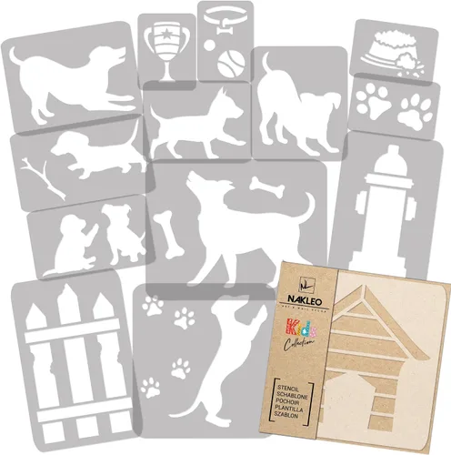 Vista 12 de NAKLEO Juego de plantillas de pintura para niños, 14 plantillas de 3.5 x 4.7 pulgadas a 9.1 x 13.4 pulgadas, plantas de otoño, plantillas de dibujo