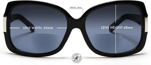 Vista 3 de SAMBA SHADES Lentes de sol bifocales integrados para lectura Jackie O Fashion Reader