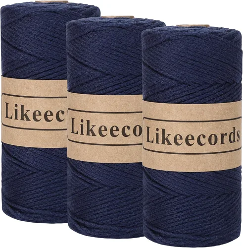 Vista 52 de Likeecords 100% Hilo de Ganchillo de Algodón Cordón de Bolsa de 2mm 170m Cordón de Macramé de 2mm Hilo de Crochet Cuerda de Macramé Regalo para Verde