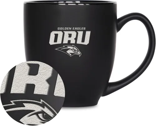 Vista 108 de Rico Industries - Taza de cerámica mate negra con grabado láser estándar de 15oz para NCAA (escuelas T & U) - Para bebidas calientes o frías