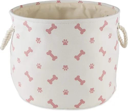 Vista 32 de Bone Dry Pet Storage Collection - Estampado de patas y huesos, rectángulo pequeño, 14 x 8 x 9 pulgadas, color negro