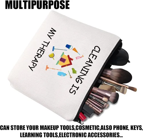 Vista 5 de JYTAPP Neat Freak Funny Housekeeping - Bolsa de maquillaje para limpieza - Regalo para dama de limpieza - Susurrador de polvo y escuadrón