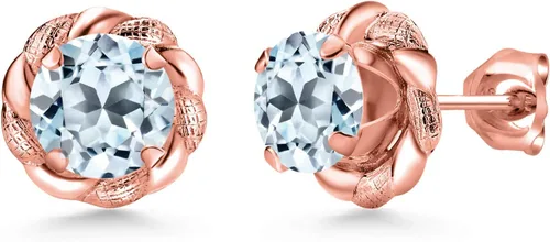 Vista 246 de Gem Stone King Aretes de plata de ley 925 de 0.236 in con piedra natal redonda para mujer