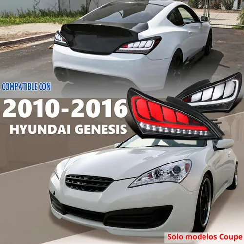 Vista 3 de Spec-D Tuning Negro carcasa transparente lente secuencial LED luces traseras para Hyundai Genesis Coupe 2Dr 2010-2016 Conjunto de luces traseras