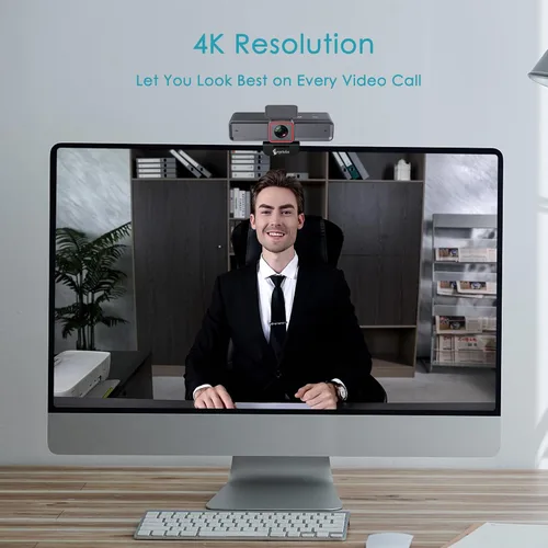 Vista 3 de Cámara web Angetube 4K AI para PC, cámara web de computadora AI-Trackig para escritorio AI-Trackig, HDR, USB 3.0, Remote Control, 10X Digital