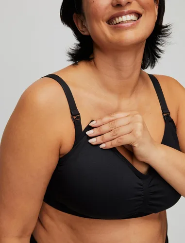 Vista 2 de Motherhood Maternity Brasier de lactancia sin costuras con clip para mujer, lavable a máquina, tallas S a 3X, disponibles en paquetes de 1 y 2