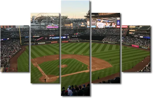 Vista 51 de Arte para pared, lienzo para estadio deportivo, arte para pared, diseño de campo de Wrigley en Chicago, pinturas de Chicago, impresiones sobre