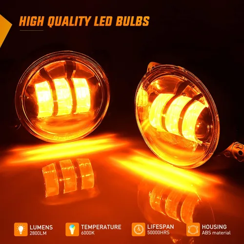 Vista 3 de Nilight Conjunto de Luces LED de Niebla de 4 Pulgadas Compatible con 2007 2008 2009 2010 2011 2012 2013 2014 2015 2016 2017 2018 Jeep Wrangler JK