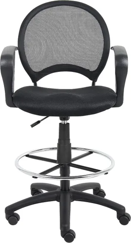 Vista 5 de Boss Office Products Taburete de redacción de malla con brazos de lazo en negro