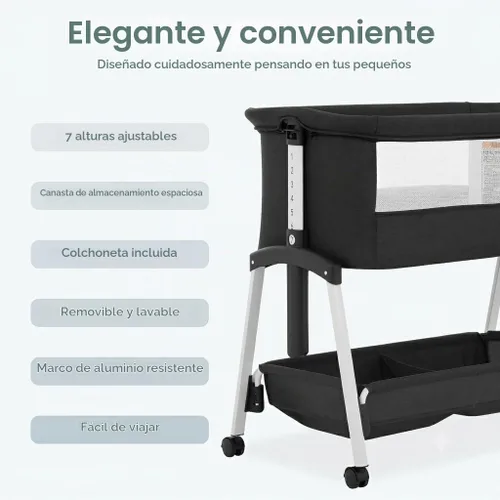 Vista 8 de Dream On Me Calypso - Cuna portátil plegable, color negro