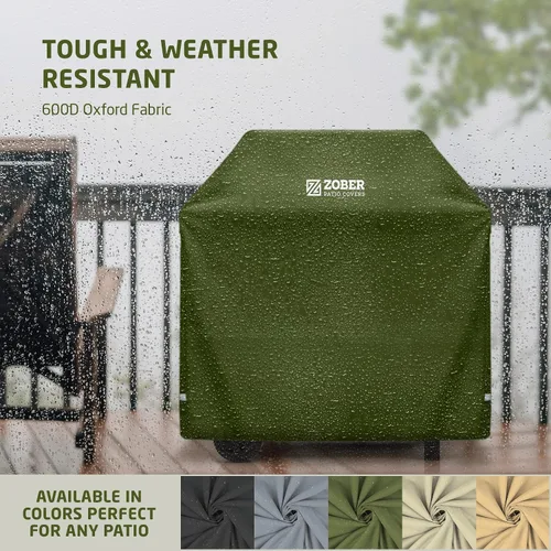 Vista 4 de ZOBER Funda resistente para parrilla de barbacoa, 58 pulgadas, impermeable, de doble capa, se adapta a la cubierta de parrilla de gas Weber