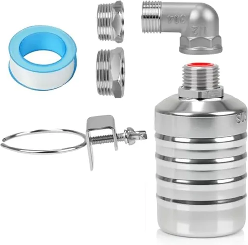 Vista 2 de FABULETTA Válvula de flotador de acero inoxidable 304 con adaptador - para control automático del nivel de agua