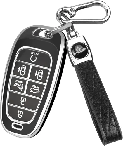 Vista 16 de MILD EAST Para Hyundai Funda para llavero Compatible con 7 botones 2023 2022 2021 2020 Hyundai Sonata Santa Fe Tucson Funda para llavero de TPU, A