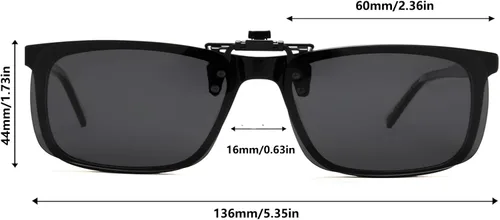 Vista 6 de Lentes de sol polarizados con clip para mujeres y hombres, clips en tus lentes graduados o de lectura, ligeros, sin marco, adecuados para conducir