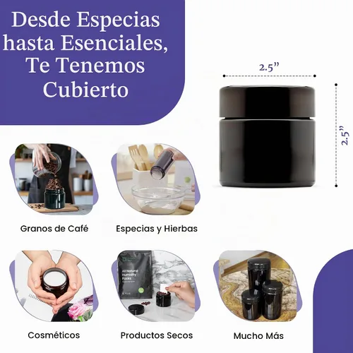 Vista 4 de Infinity Jars Tarro de rosca de vidrio ultravioleta negro de 1.7 fl oz (1.7 fl oz)