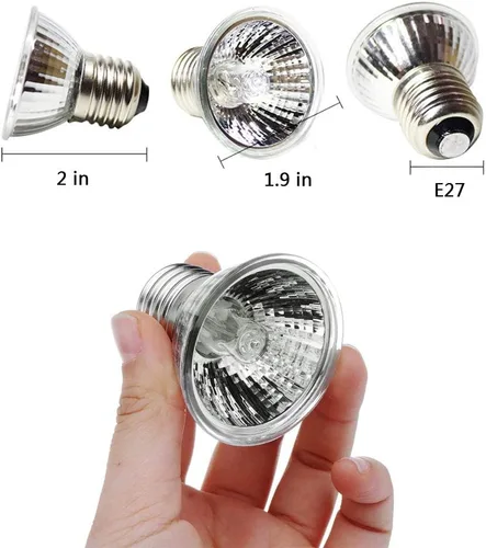 Vista 2 de Bombillas de calor UVA+UVB de 75 W para reptiles y anfibios, lámpara de calefacción de tortuga, base E26, bombilla solar de espectro completo