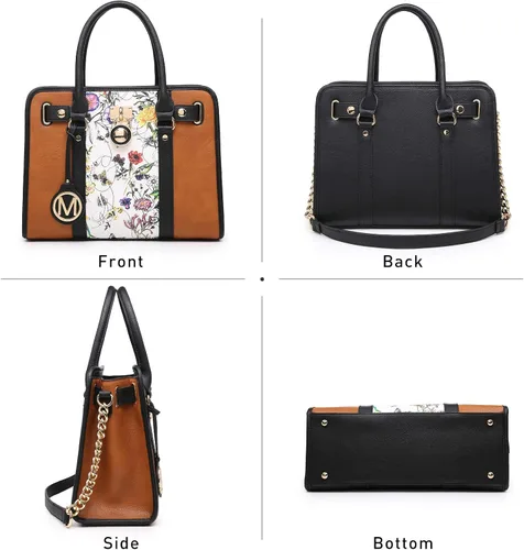 Vista 6 de MKP - Bolso de mano para mujer, dos tonos, con asa superior, juego de 2 unidades, con cartera de muñeca a juego Two tone, Top Handle, Set 2pcs