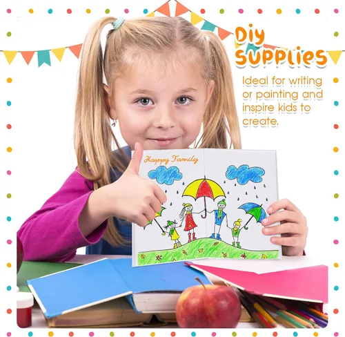 Vista 5 de Henoyso 50 libros blancos de tapa dura en blanco para que los niños escriban historias, 40 páginas de 6 x 8 pulgadas, cuaderno de bocetos en blanco