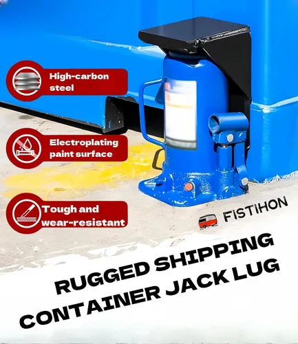 Vista 4 de Contenedor Jack Lug con limitador, nivelador de acero para contenedores de envío Limiter Stops Slips. Carbon Steel, 74k Lbs Tensile. Easy Install