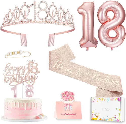 Vista 28 de Decoraciones de cumpleaños número 10 para niña, juego de velas con forma de corona 10º
