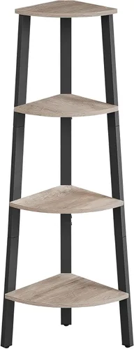 Vista 7 de VASAGLE Estante Esquinero, Estantería Esquinera de 4 Niveles, Estante de Escalera Industrial, Soporte para Plantas para Sala de Estar, Oficina