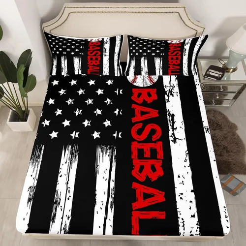 Vista 26 de Erosebridal Graffiti Rugby Ball Sheets for Boys Girls Colorful Rugby Helmet Fitted Sheet,Sports Kids Bedding Sets Football Game Bed Sets Twin 2 Piece