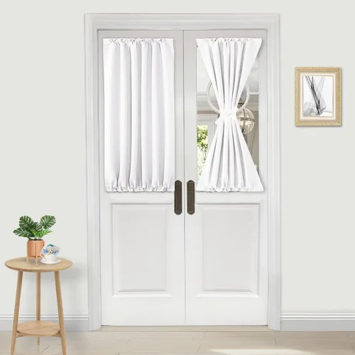 Vista 163 de DWCN Cortinas para Puertas Francesas – Cortinas opacas térmicas con bolsillo para barra para puertas con ventana de cristal, puertas de cocina