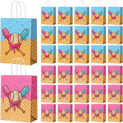Vista 8 de Leinuosen 30 bolsas de fiesta de béisbol, regalo de regalo, bolsas de dulces con asa para deportes temáticos suministros de fiesta de cumpleaños