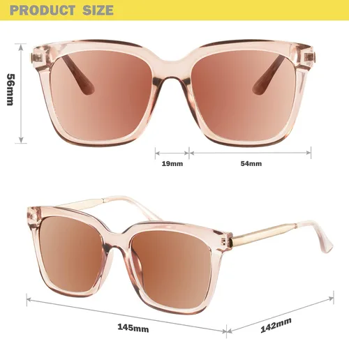 Vista 5 de mosanana Gafas de sol de gran tamaño para mujer, estilo cuadrado de moda, modelo DIVA