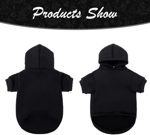 Vista 3 de KOOLTAIL Sudadera básica con capucha para perro, suave y cálida, con agujero para correa y con bolsillo, abrigo de invierno para perros, ropa