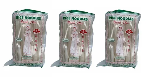 Vista 8 de CAF Fideos de arroz de primera calidad – Palitos de arroz Banh Pho sin gluten para Pho, Pad Thai y salteado – 14 onzas, 0.157 in (paquete de 1)