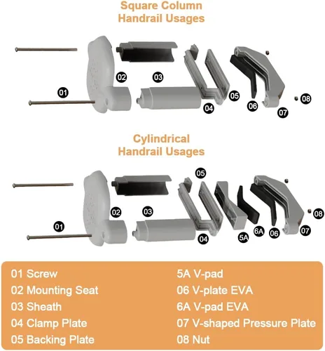 Vista 9 de Kit de adaptador de barandilla para puerta de bebé, kit de montaje de 2 piezas de puerta de escalera, accesorios de montaje sin taladrar