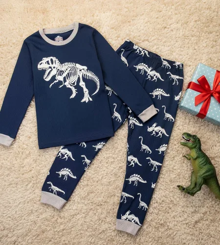 Vista 10 de HONGTEYA Ropa de Halloween para niños y niñas, ropa de esqueleto de algodón para niños pequeños, talla 3-7T