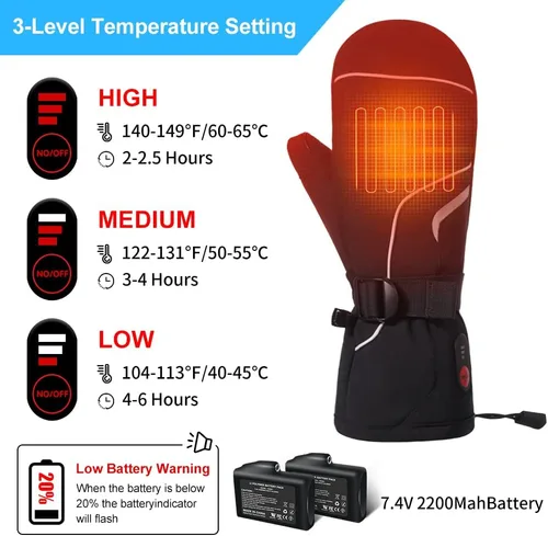 Vista 2 de Savior Heat Guantes para hombre y mujer, guantes eléctricos recargables, adecuados para el trabajo al aire libre, esquí, correr, senderismo, etc.