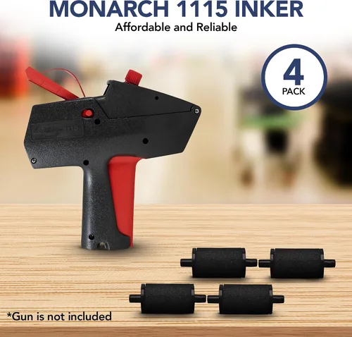 Vista 4 de Perco Rollo de tinta para etiquetadoras Monarch 1115 Price Gun – Tu reemplazo de tinta fácil de cargar y confiable para tu etiquetadora de pistola