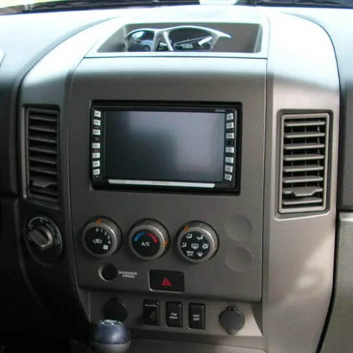 Vista 2 de GRAND ORANGE Bisel de Radio AC del Tablero Central Compatible con Nissan Titan (LE, SE) 2004-2006 / Nissan Armada (LE, SE) 2005-2006 Gris con Bisel
