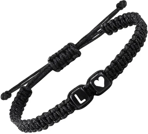 Vista 15 de Regalos para el día del padre, pulseras a juego para parejas, pulsera con letra inicial para hombres y mujeres, bonitos regalos de aniversario