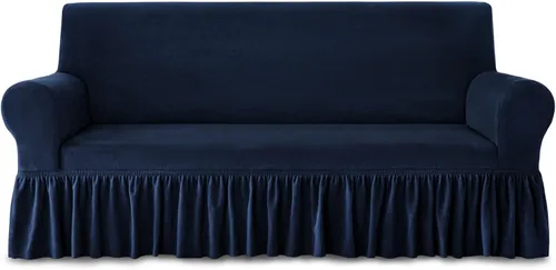 Vista 12 de NICEEC Funda para sofá biplaza gruesa de felpa de 1 pieza, funda negra cálida para sofá biplaza, funda elástica y esponjosa para sala de estar