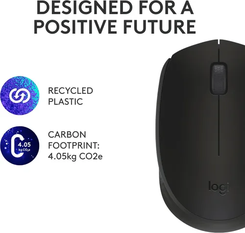 Vista 9 de Logitech M170 ratón inalámbrico para PC, Mac, portátil, 2.4 GHz con receptor USB Mini, seguimiento óptico, vida útil de la batería de 12 meses