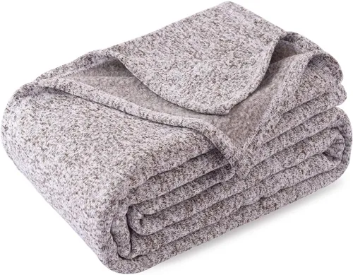 Vista 15 de KAWAHOME - Manta de punto para verano, ligera, transpirable, peluda, de jersey para sofá o cama