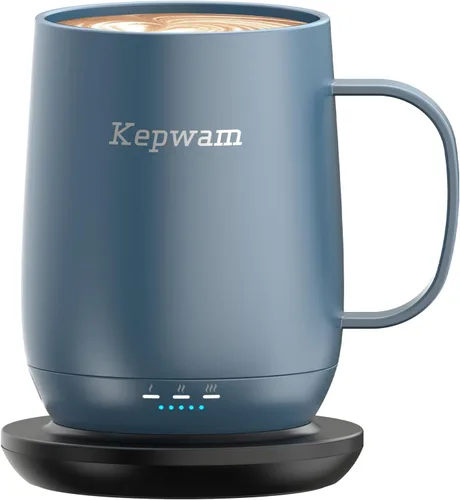 Vista 12 de Kepwam Taza de café autocalentable T2, taza de café con calefacción inteligente de 16 onzas, duración de la batería de 150 minutos, calentador
